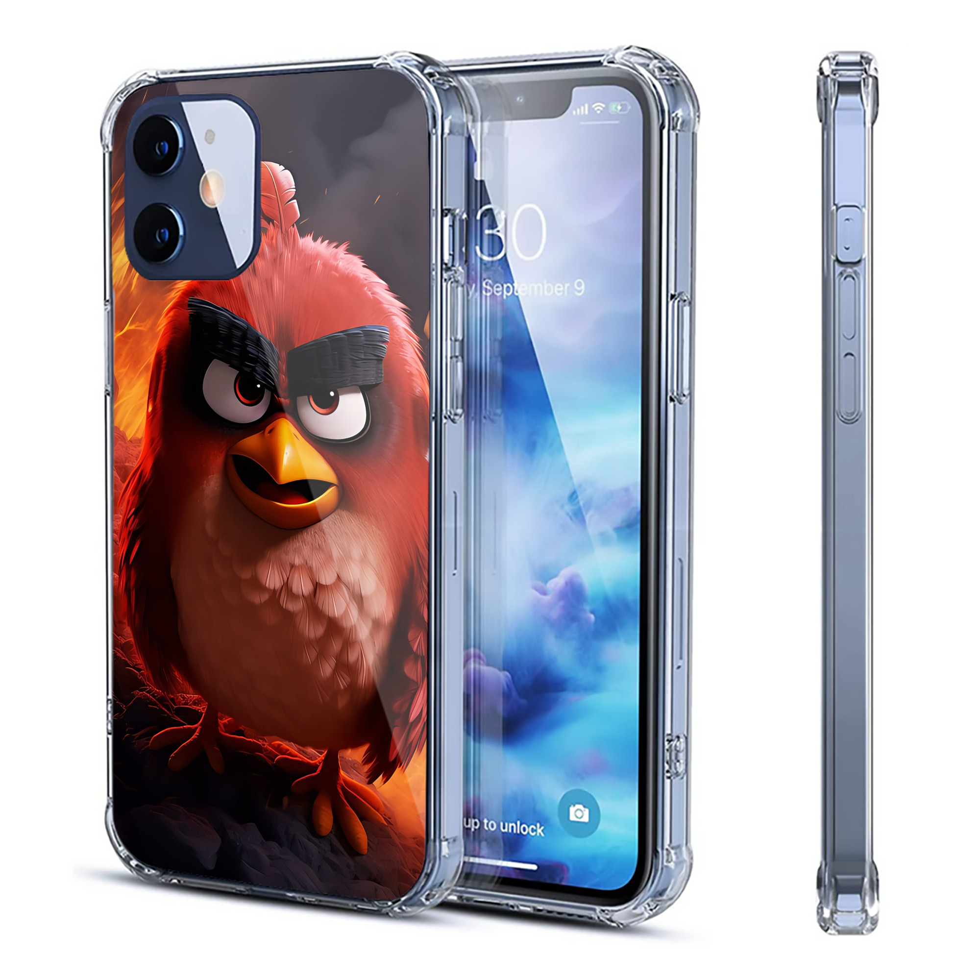 （画像用） Angry Birds アングリーバード 【iPhone 12シリーズ対応】透明スマホケース（クリアソフトケース）